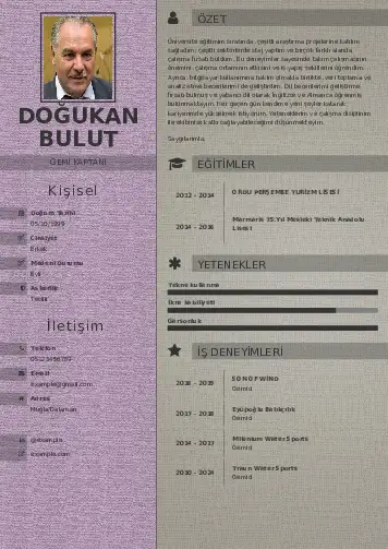 Gemi Kaptanı CV Örnekleri cv indir